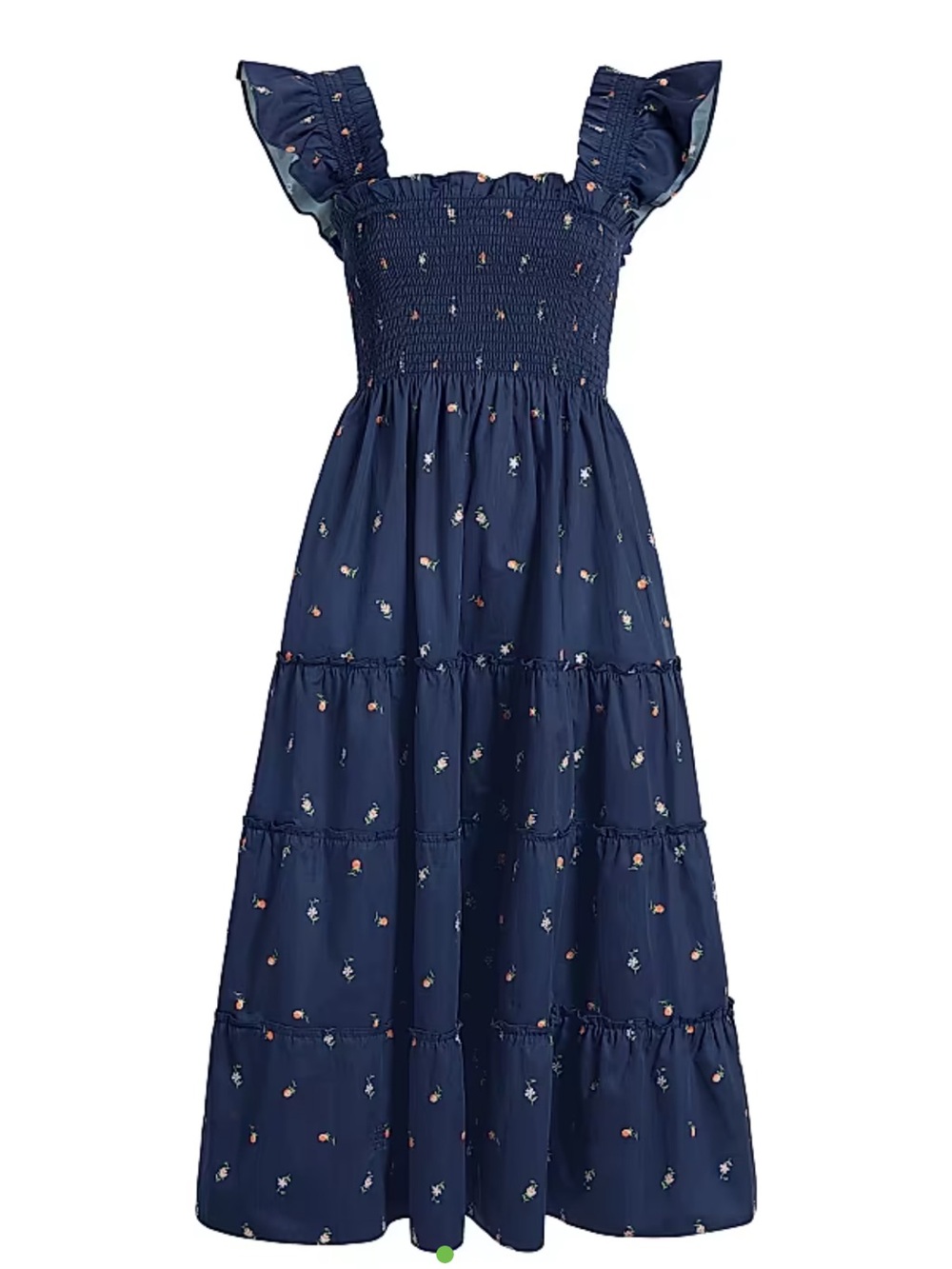 Navy Floral Smocked Tiered Maxi Skirt